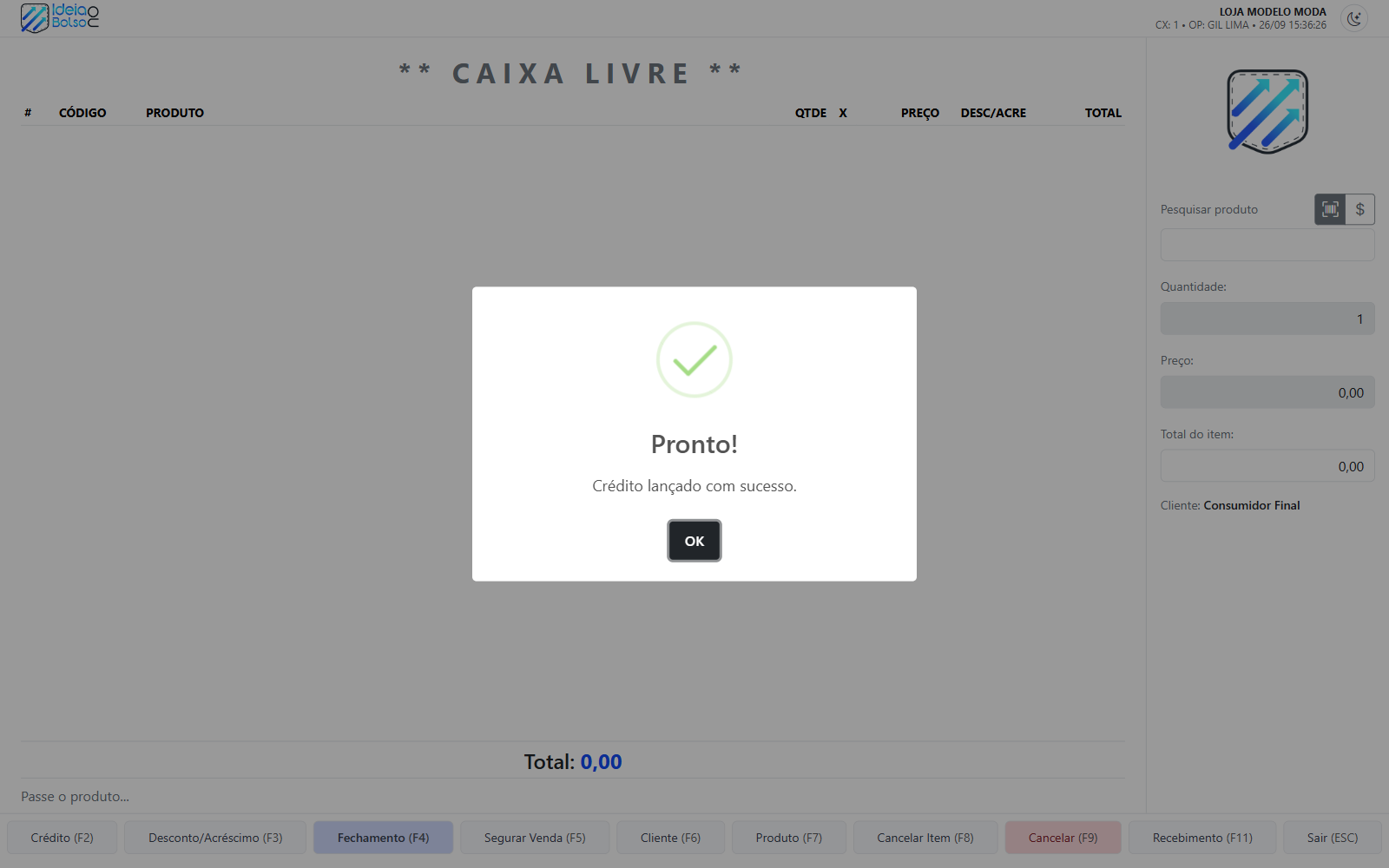 Crédito lançado com sucesso